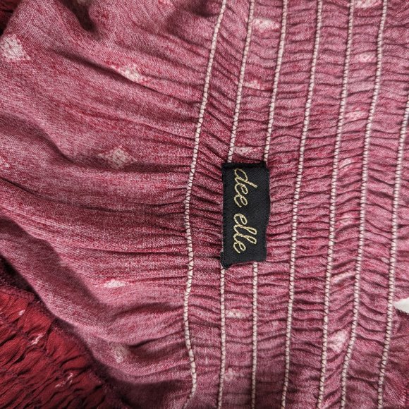 Red paisley off the shoulder top - Picture 2 of 4